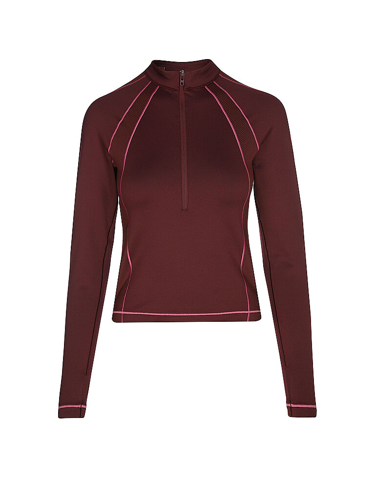 UNDER ARMOUR Damen Fitness Zipshirt ColdGear dunkelrot | XS